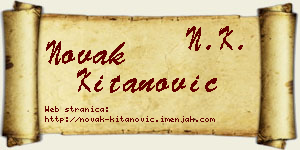Novak Kitanović vizit kartica